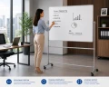 Tablica 120x90 cm dwustronna obrotowo jezdna suchościeralna magnetyczna  Memoboards - tablica obrotowa do biura