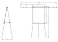TF20 Flipchart suchościeralny magnetyczny z ramionami 100x70 cm - dane techniczne flipcharta 2x3 TF20