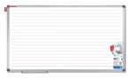 Tablica suchościeralna magnetyczna w trzylinię 170x100 cm Memoboards / MEMOBE , biała, Z NADRUKIEM kolor , rama aluminiowa 