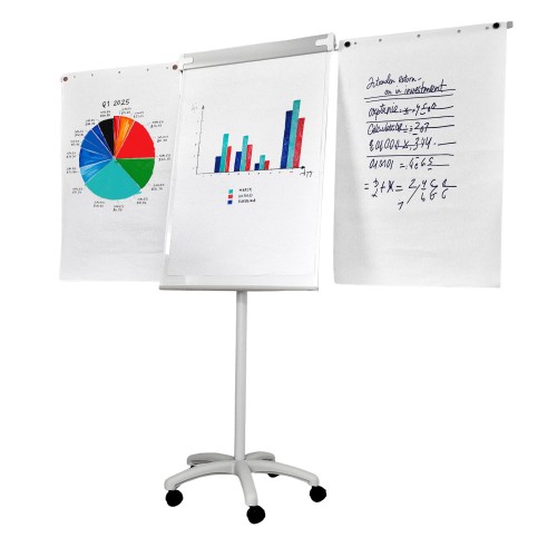 flipchart mobilny suchościeralny magnetyczny z ramionami 100x70